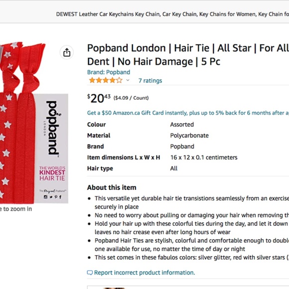 6 Packages of Popbands Hair Ties (22 bands total) For the Price of 1 package. - Picture 9 of 9